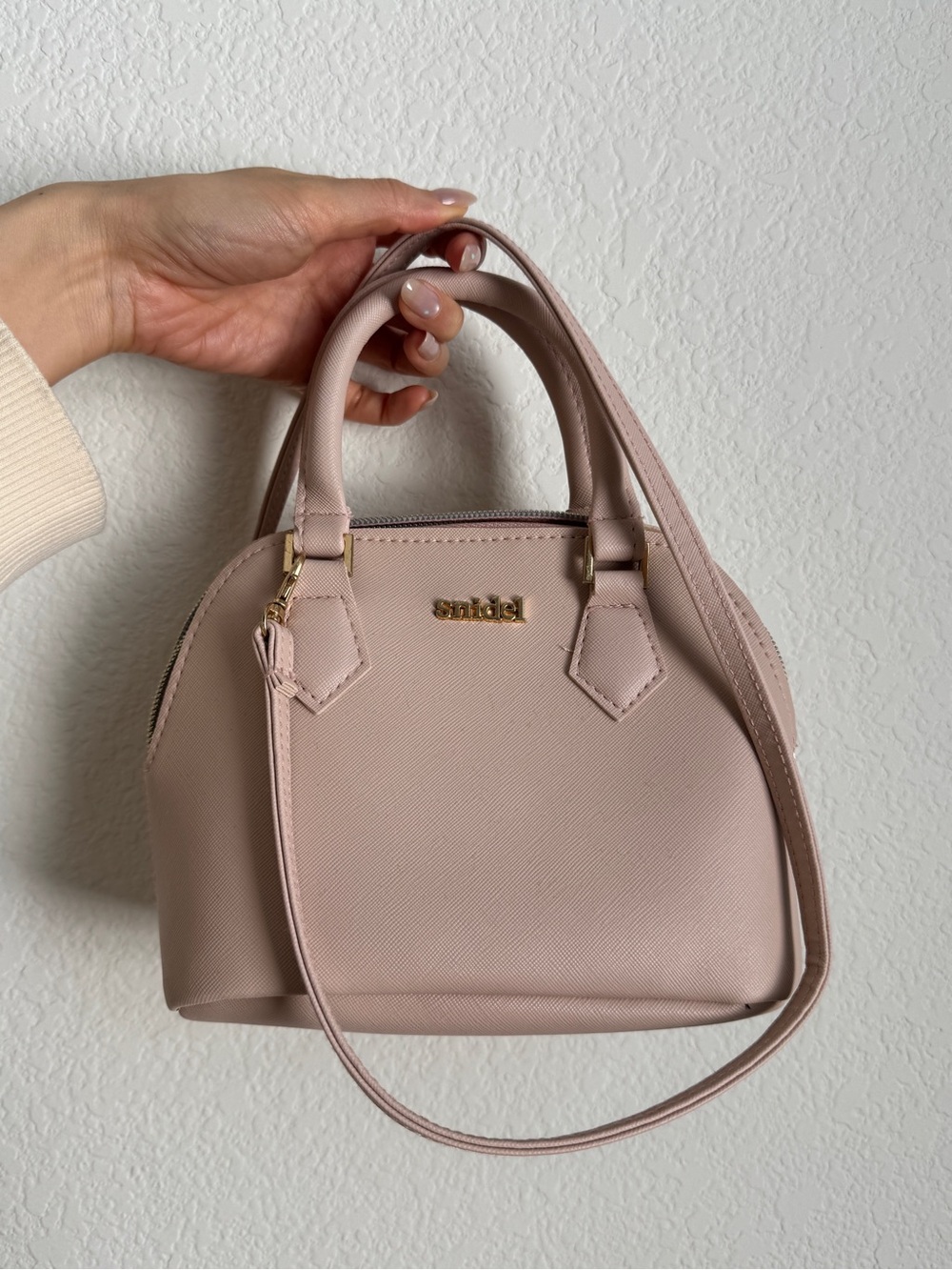 Snidel Blush Pink Dome Satchel with Detachable Strap
